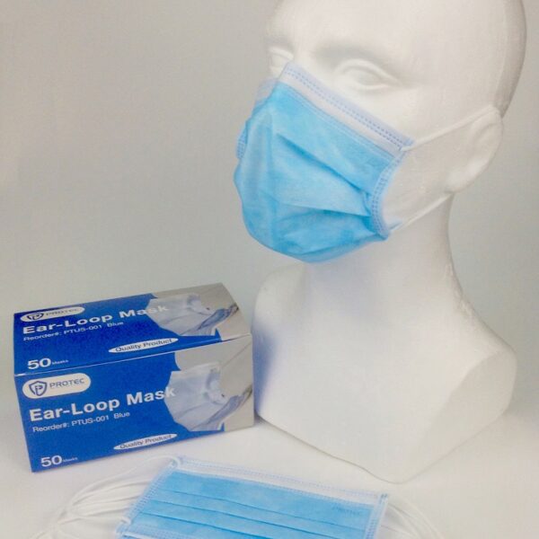 Ear Loop Mask Thick 3ply (Blue) 50 per box