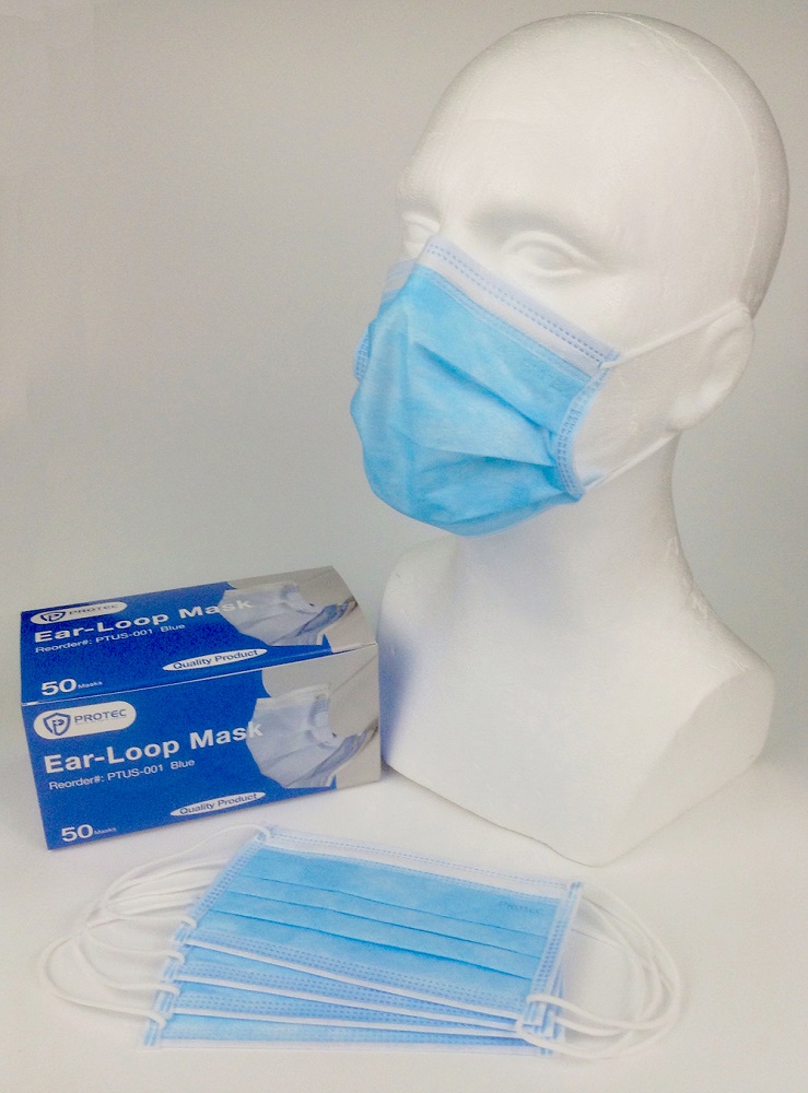 Ear Loop Mask Thick 3ply (Blue) 50 per box